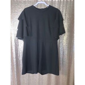Black ruffle sleeve romper